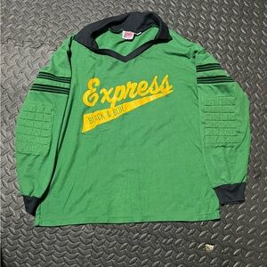 Vintage union jacks Green Long Sleeve Tee with Black Accents